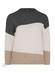Yours Curve Animal Colourblock Knit Jumper - Image 5 of 6