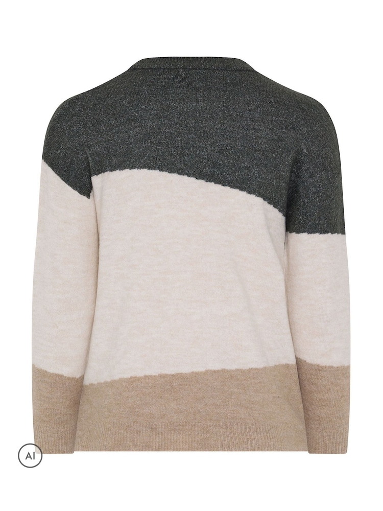 Yours Curve Animal Colourblock Knit Jumper - Image 6 of 6 Yours Curve Animal Colourblock Knit Jumper - Image 6 of 6