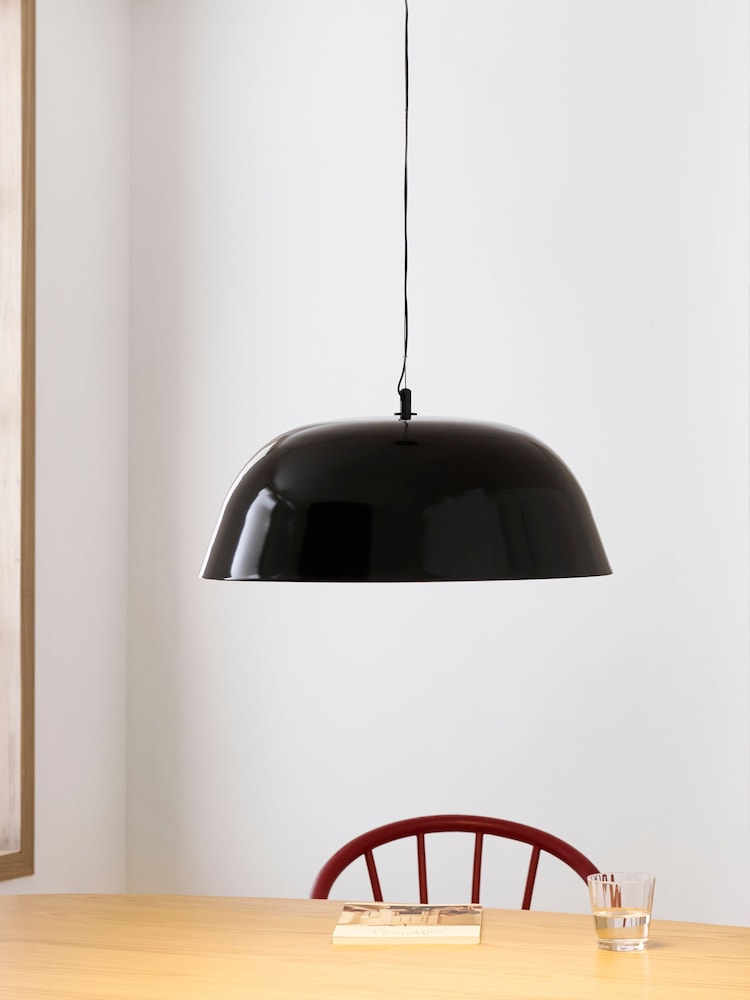 Jasper Conran London Black Domed Pendant With Diffuser - Image 1 of 5
