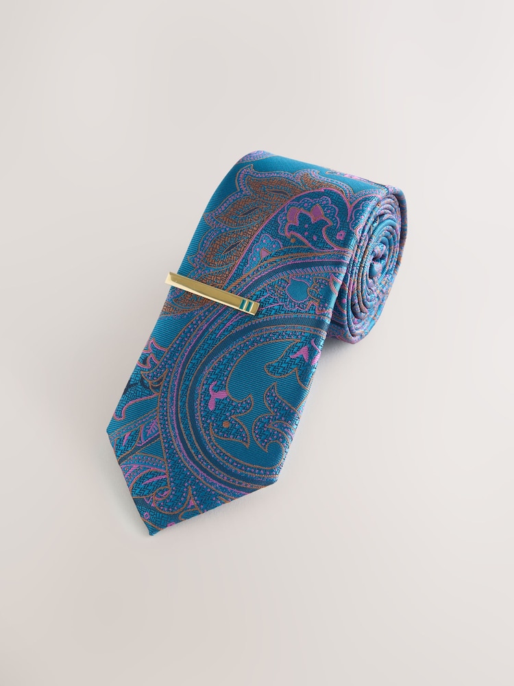 Blue Design Tie Clip - Image 1 of 3 Blue Design Tie Clip - Image 1 of 3