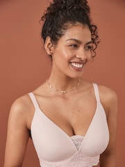 Light Pink DD+ Light pad Non Wire Lounge Bra - Image 1 of 6