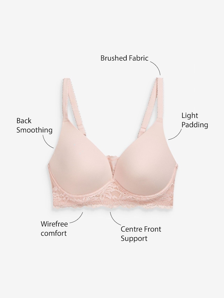 Light Pink DD+ Light pad Non Wire Lounge Bra - Image 6 of 6