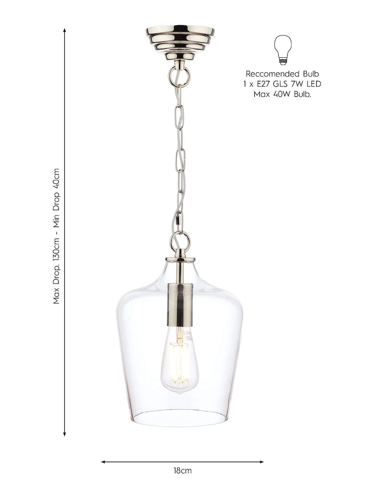 Laura Ashley Chrome Ockley Ceiling Pendant Light - Image 4 of 4