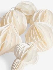 Set of 10 White Paper Honeycomb Baubles - Image 7 of 8