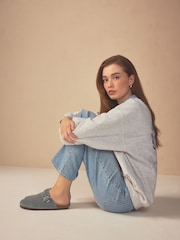 Blue Standard Fit Forever Comfort® Leather Footbed Clogs - Image 2 of 8