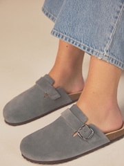 Blue Standard Fit Forever Comfort® Leather Footbed Clogs - Image 3 of 8