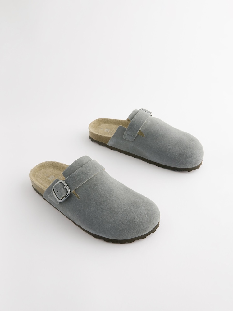 Blue Standard Fit Forever Comfort® Leather Footbed Clogs - Image 4 of 8