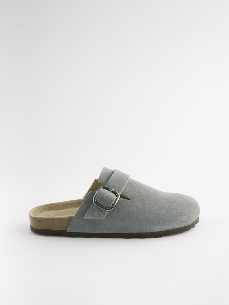 Blue Standard Fit Forever Comfort® Leather Footbed Clogs - Image 5 of 8