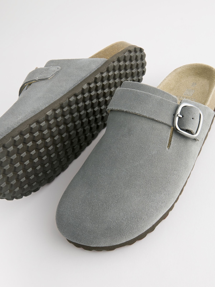 Blue Standard Fit Forever Comfort® Leather Footbed Clogs - Image 7 of 8