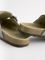 Blue Standard Fit Forever Comfort® Leather Footbed Clogs - Image 8 of 8