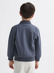 Reiss Airforce Blue Flintoff Funnel Neck Quilted Hybrid Jacket - Image 5 of 7