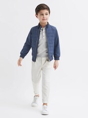 Reiss Airforce Blue Flintoff Funnel Neck Quilted Hybrid Jacket - Image 6 of 7