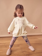 Grey Flower Fairies 100% Cotton Long Sleeve Top and Leggings Set (3mths-7yrs) - Image 1 of 8