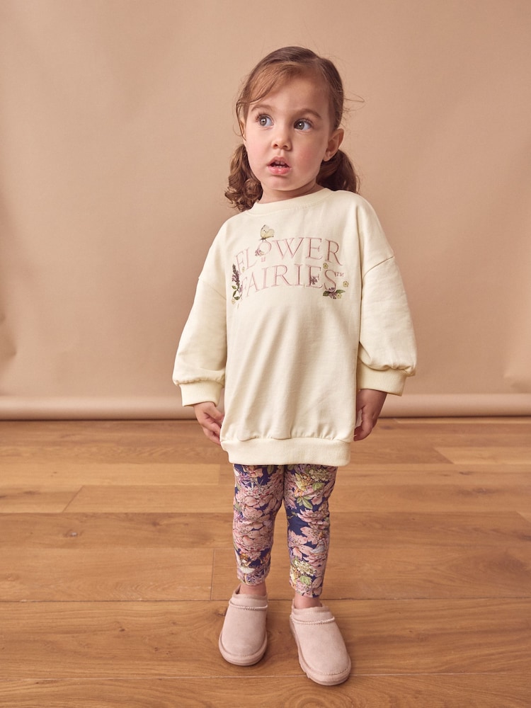 Grey Flower Fairies 100% Cotton Long Sleeve Top and Leggings Set (3mths-7yrs) - Image 2 of 8