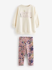Grey Flower Fairies 100% Cotton Long Sleeve Top and Leggings Set (3mths-7yrs) - Image 6 of 8