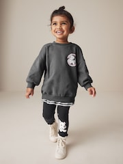 Charcoal Grey Disney 101 Dalmations Long Sleeve 100% Cotton Top And Leggings Set (3mths-7yrs) - Image 1 of 7