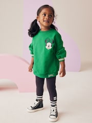 أخضر - طقم بلوزة بأكمام طويلة وبنطلون ضيق من القطن 100% بنقشة Disney Minnie Mouse (3 شهور-7 سنوات) - صورة 1 من 8
