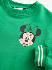 أخضر - طقم بلوزة بأكمام طويلة وبنطلون ضيق من القطن 100% بنقشة Disney Minnie Mouse (3 شهور-7 سنوات) - صورة 7 من 8