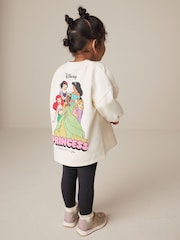 Ecru White Disney Princess Long Sleeve 100% Cotton T-Shirt and Leggings Set (3mths-7yrs) - Image 1 of 6