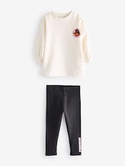 Ecru White Disney Princess Long Sleeve 100% Cotton T-Shirt and Leggings Set (3mths-7yrs) - Image 3 of 6