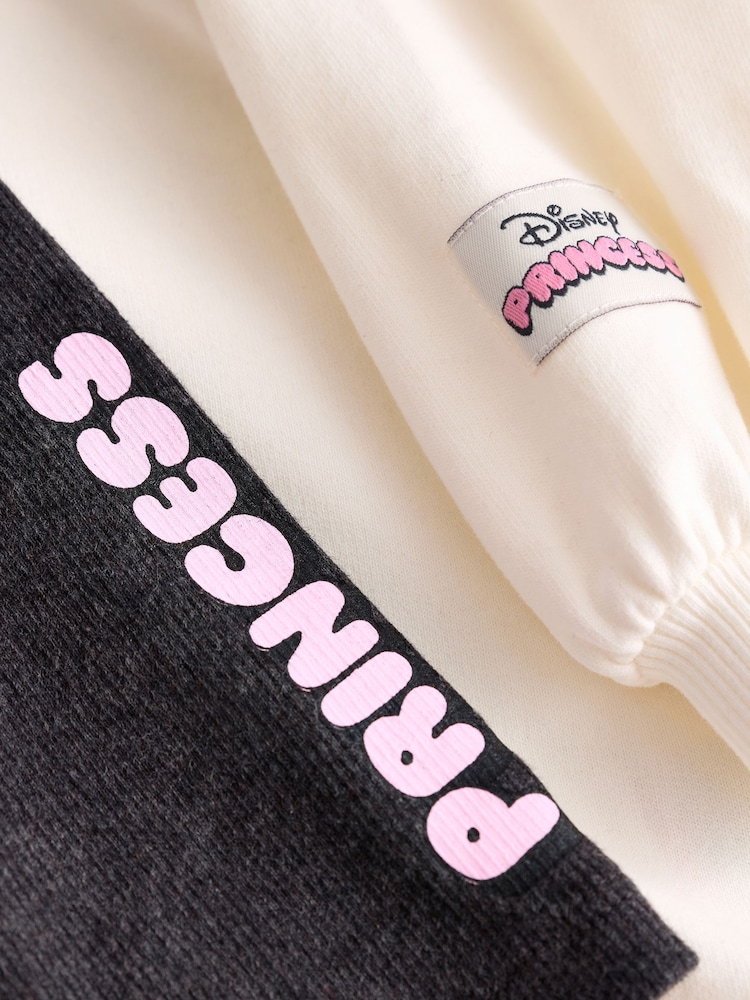 Ecru White Disney Princess Long Sleeve 100% Cotton T-Shirt and Leggings Set (3mths-7yrs) - Image 6 of 6