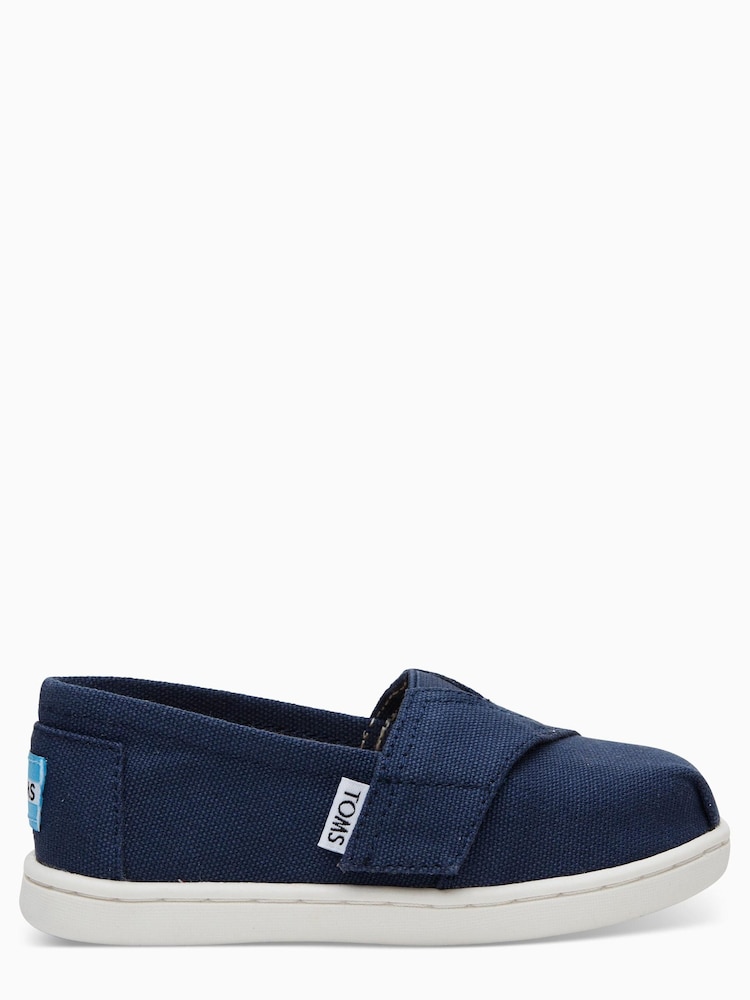 TOMS Navy Canvas Hook and Loop Alpargatas Slip-On Shoes - Image 1 of 3