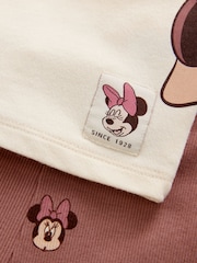 Ecru White Disney Minnie Mouse And Daisy Sequin Long Sleeve 100% Cotton T-Shirt And Leggings Set (3mths-7yrs) - Image 8 of 9
