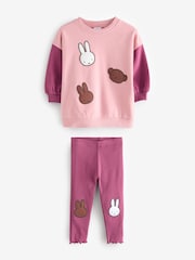 Pink Miffy 100% Cotton Sweatshirt and Leggings Set (3mths-7yrs) - Image 3 of 5