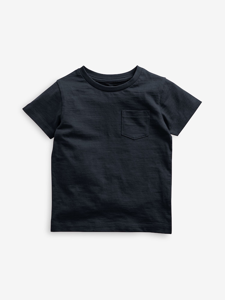 Navy Blue Short Sleeve Plain T-Shirt (3mths-7yrs) - Image 1 of 1