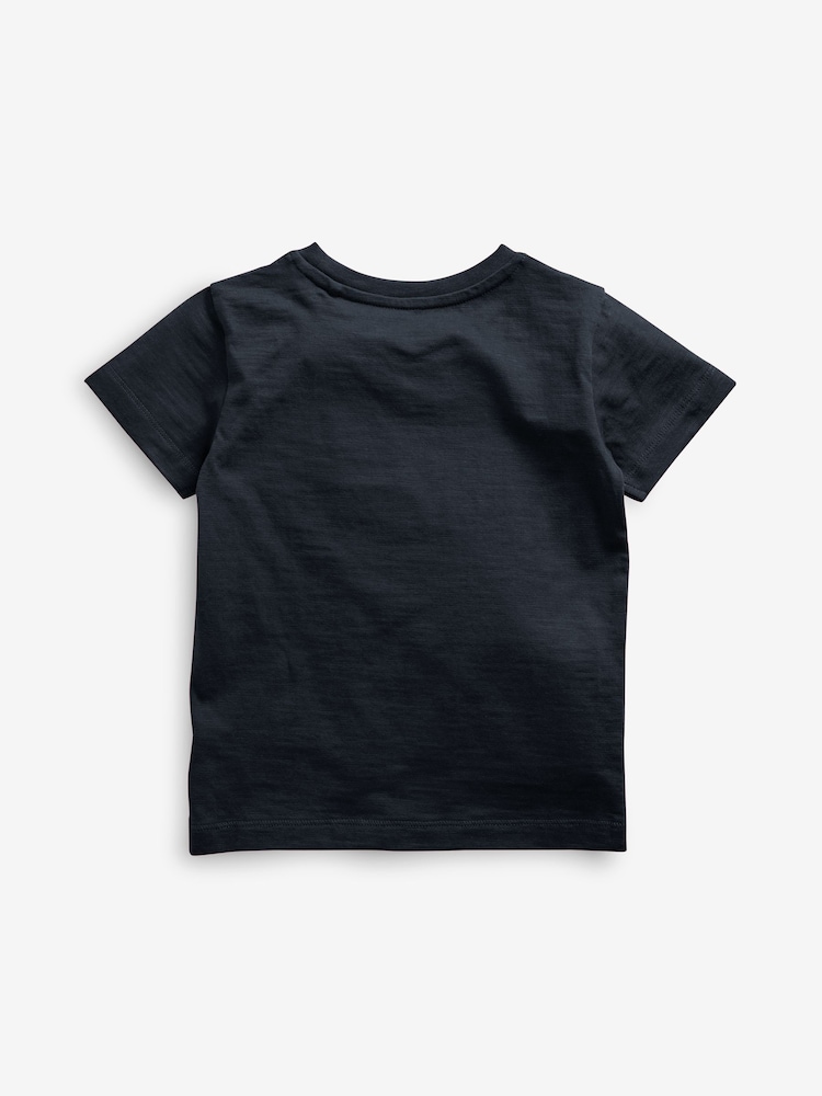 Navy Blue Short Sleeve Plain T-Shirt (3mths-7yrs) - Image 2 of 3
