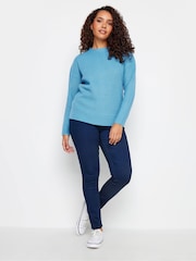 M&Co Blue Funnel Neck Stitch Jumper - Image 2 of 4