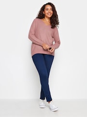 M&Co Pink V-Neck Long Sleeve Jumper - Image 2 of 4
