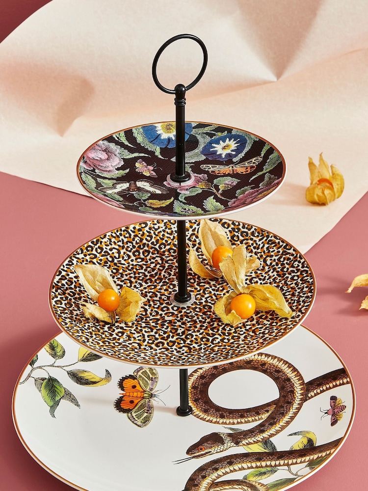 Spode White Creatures of Curiosity 3 Tier Cake Stand - Image 1 of 4