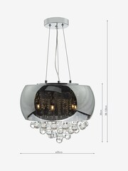 Dar Lighting Black Giselle 5 Light Ceiling Light Pendant - Image 2 of 4