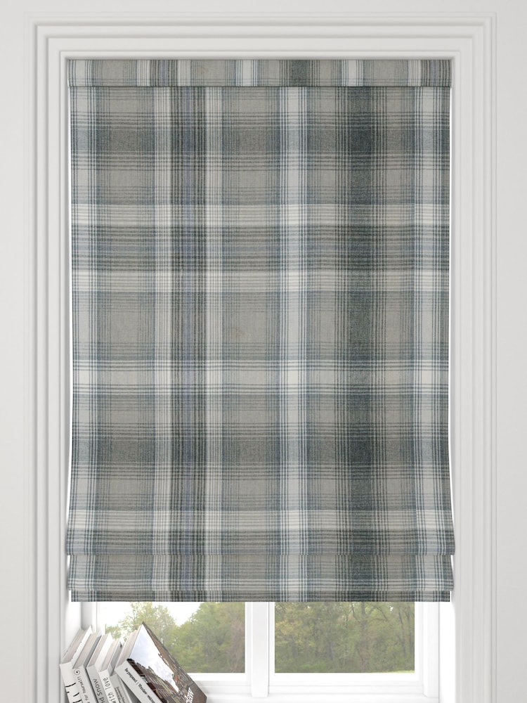 Check Grey Cosy Made To Measure Roman Blind - Image 1 of 4