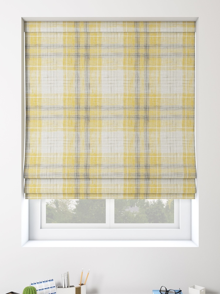 Gold Astley Check Made To Measure Roman Blind - Image 1 of 5