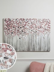 Pink Birch Trees Large Canvas Wall Art - Image 1 of 5