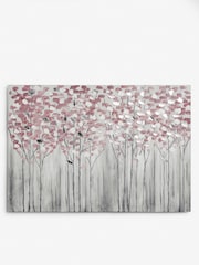 Pink Birch Trees Large Canvas Wall Art - Image 2 of 5