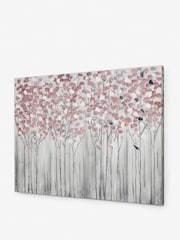 Pink Birch Trees Large Canvas Wall Art - Image 3 of 5