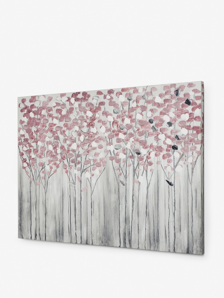Pink Birch Trees Large Canvas Wall Art - Image 3 of 5
