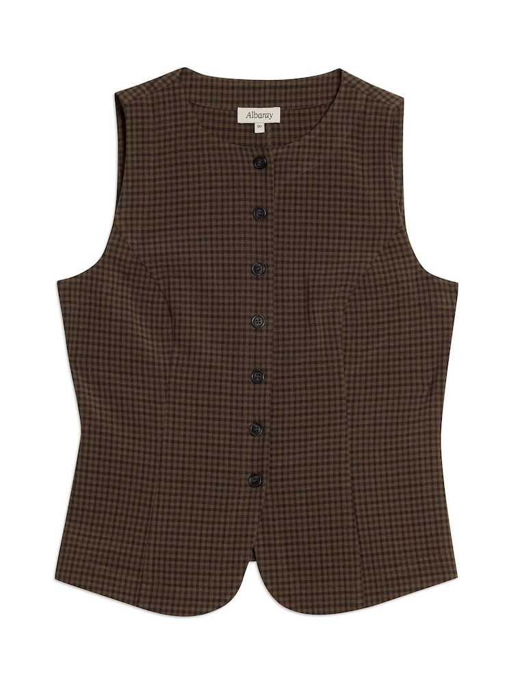 Albaray Gingham Waistcoat - Imaginea 5 din 5