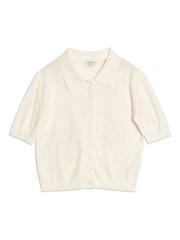 Albaray Short Sleeve Pointelle Button Top - Attēls 5 no 5