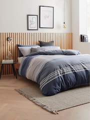 Blue Stripe Duvet Cover and Pillowcase Set - Image 1 of 5