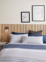 Blue Stripe Duvet Cover and Pillowcase Set - Image 2 of 5