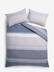 Blue Stripe Duvet Cover and Pillowcase Set - Image 3 of 5