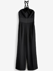 Black/White Corsage Crepe Tailored Jumpsuit - Image 5 of 6