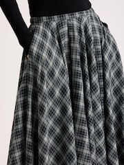 Albaray Grey Plaid Check Full Skirt - Image 3 of 6