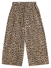 Albaray Brown Animal Drawstring Barrel Leg Trousers - Image 4 of 4