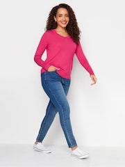 M&Co Pink Dark V-Neck T-Shirt - Image 2 of 4