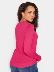 M&Co Pink Dark V-Neck T-Shirt - Image 3 of 4